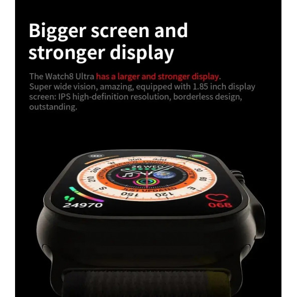 TT C800 Ulta 8 HiWacth Aleminyum Kasa Akıllı Saat 1.99 inh NFCli Android/İos Uyumlu - 6