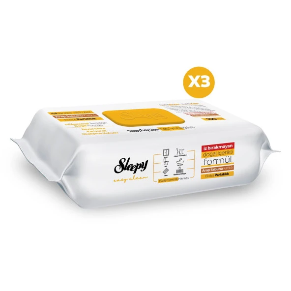 Sleepy Easy Clean Arap Sabunu Katkılı Yüzey Temizlik Havlusu&Mendili 3x100 (300 Yaprak)  - 3