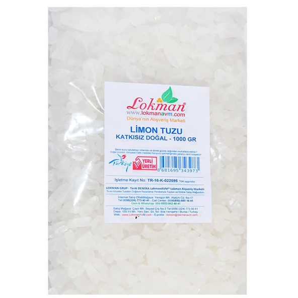 Doğal Saf Tane Granül Kiloluk Limon Tuzu Sitrik Asit E330 1KG - 4