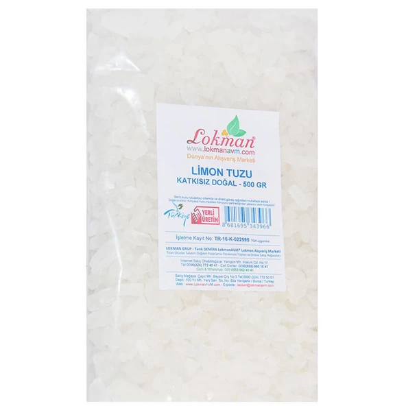 Doğal Saf Çakıl Tane Granül Limon Tuzu Sitrik Asit E330 500GR - Resim 5