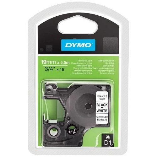 DYMO 16960 YÜKSEK PERF.PERMANENTPOLY 19mmX5,5 SİYAH/BEYAZ ürün görseli 1