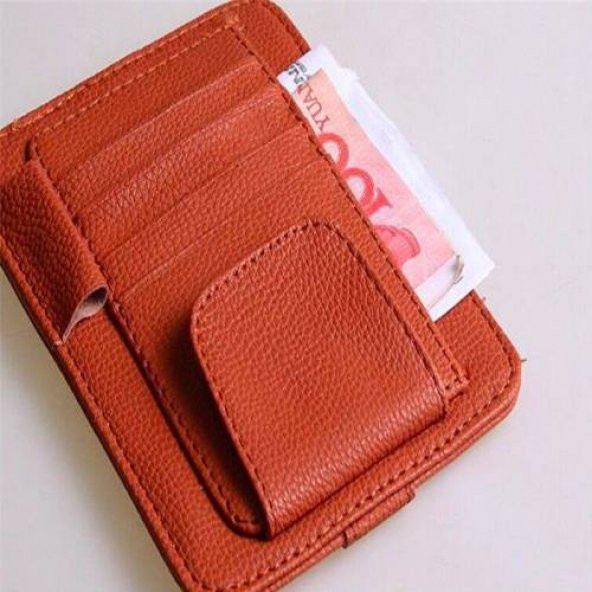 Polham Suni Deri Araç Gözlük Tutucu Ve Araç Kartlık Araç Cüzdanı Araç Organizeri Kart Düzenleyici - 4