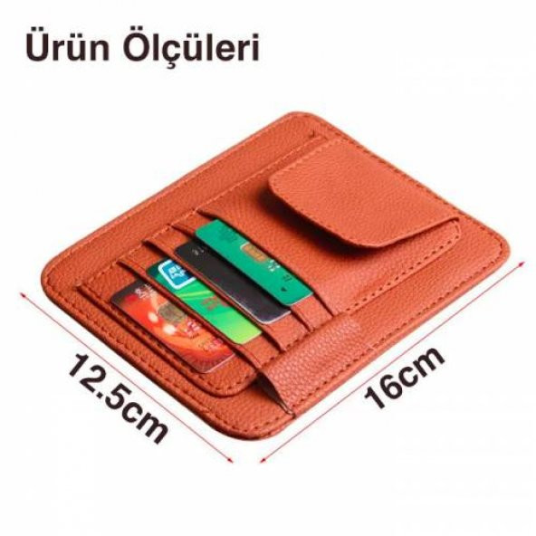 Polham Suni Deri Araç Gözlük Tutucu Ve Araç Kartlık Araç Cüzdanı Araç Organizeri Kart Düzenleyici - 6