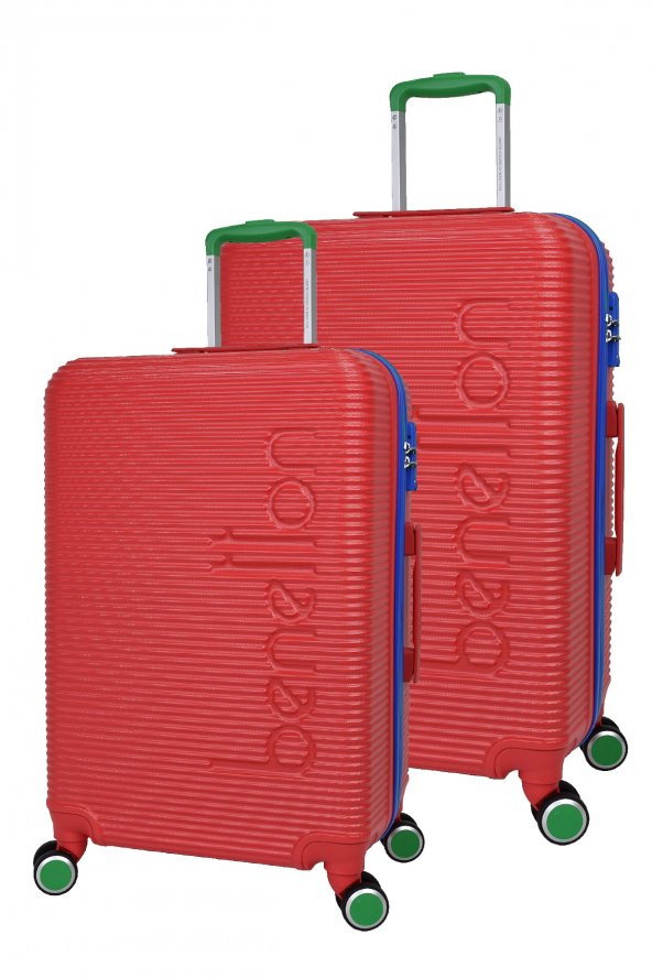 United Colors Of Benetton Lüx Abs 2li Valiz Seti Büyük Boy - Orta Boy Kırmızı BNT500 ürün görseli