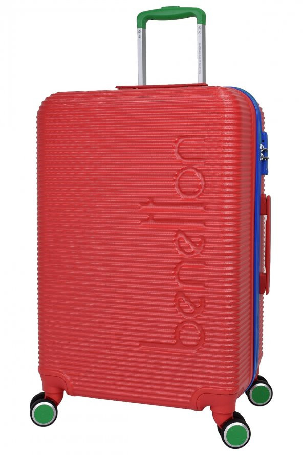 United Colors Of Benetton Lüx Abs 3lü Valiz Seti Kırmızı BNT500 - Resim 2