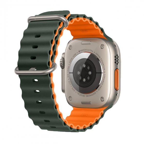 E2M APPLE WATCH 38-40-41MM KRD-28 OCEAN ÇİFT RENKLİ HAKİ KORDON ürün görseli 1