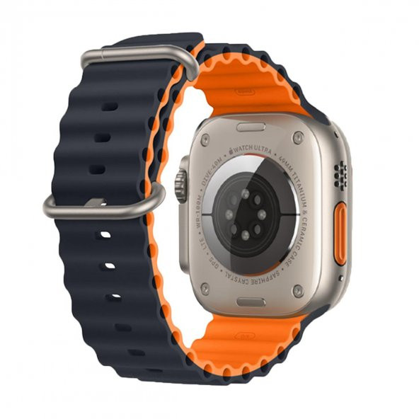 E2M APPLE WATCH 38-40-41MM KRD-28 OCEAN ÇİFT RENKLİ KOYU MAVİ KORDON