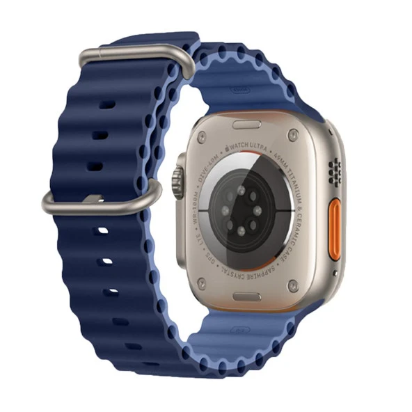 E2M APPLE WATCH 38-40-41MM KRD-28 OCEAN ÇİFT RENKLİ LACİVERT KORDON