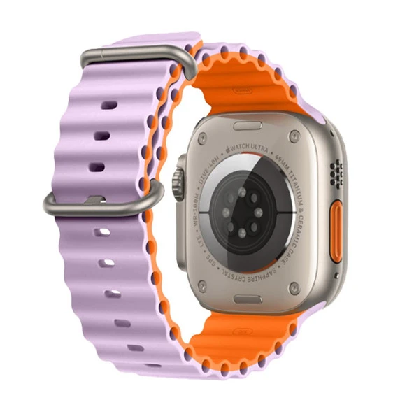 E2M APPLE WATCH 38-40-41MM KRD-28 OCEAN ÇİFT RENKLİ LİLA KORDON