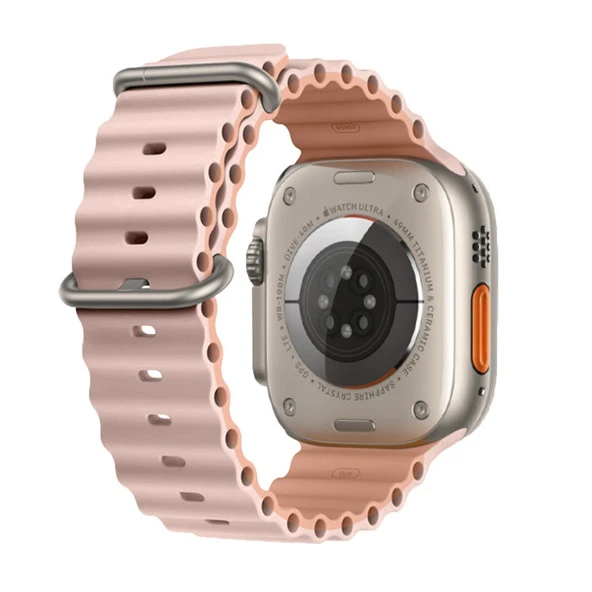 E2M APPLE WATCH 42-44-45-49MM KRD-28 OCEAN ÇİFT RENKLİ ROSE KORDON