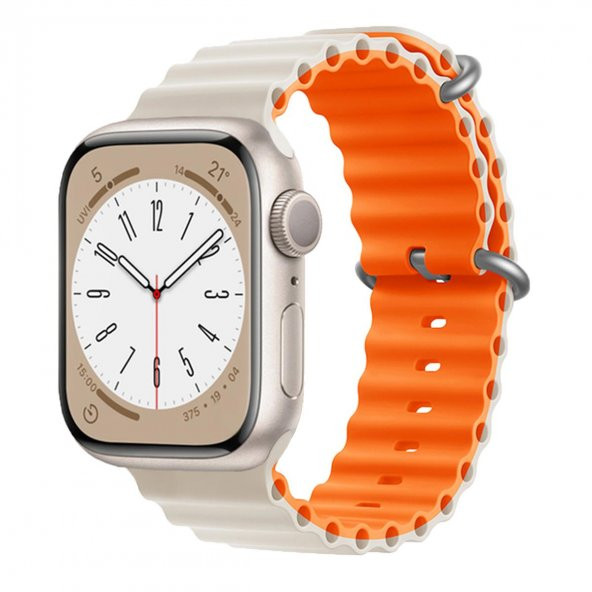 E2M APPLE WATCH 42-44-45-49MM KRD-28 OCEAN ÇİFT RENKLİ YILDIZ IŞIĞI KORDON - Resim 2