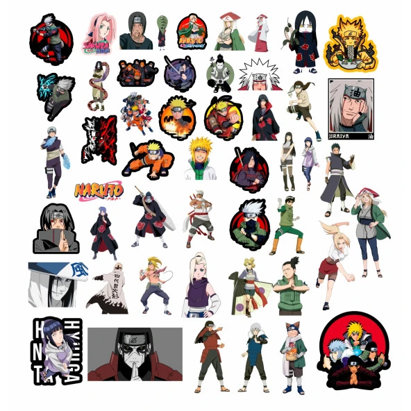 50 Adet Naruto Sticker Set