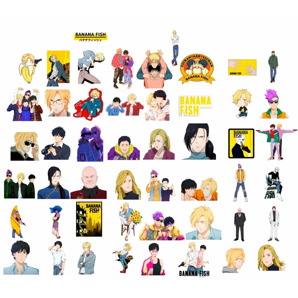 50 Adet Banana Fish Sticker Set