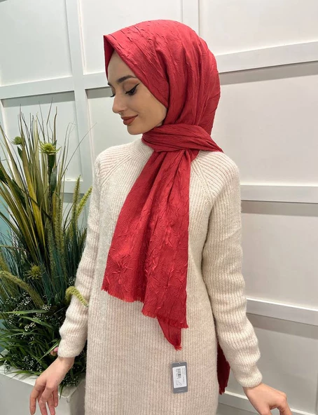 Loryan Scarf Viva Crush Pamuklu Şal 00380 NAR ÇİÇEĞİ