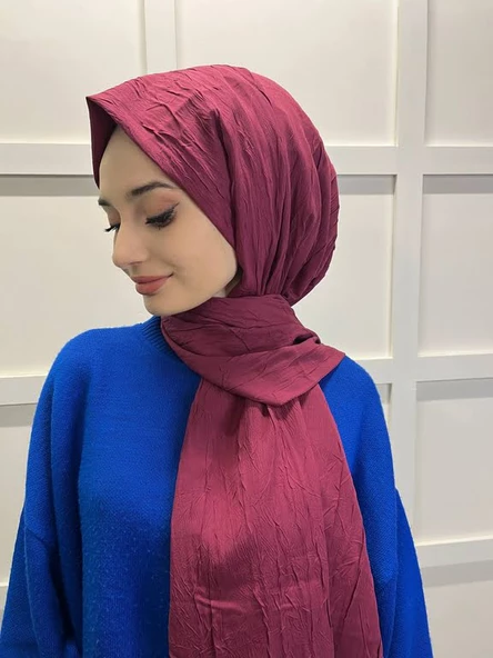 Loryan Scarf Viva Crush Pamuklu Şal 00380  VİŞNE ürün görseli