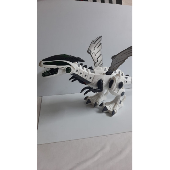 Oyuncak Pilli Duman Çıkartan Dragon Kuyruk ve Kanat Hareketli Yürür - 2