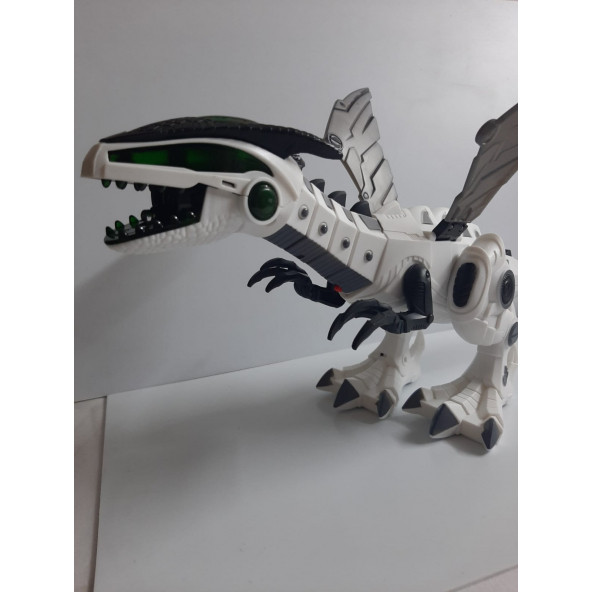 Oyuncak Pilli Duman Çıkartan Dragon Kuyruk ve Kanat Hareketli Yürür - 4
