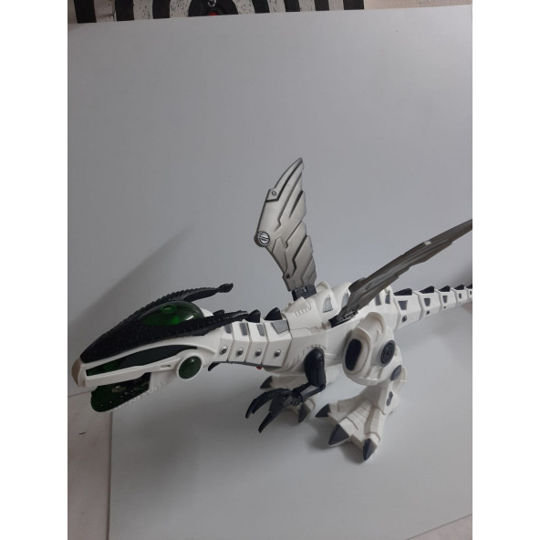 Oyuncak Pilli Duman Çıkartan Dragon Kuyruk ve Kanat Hareketli Yürür - 5