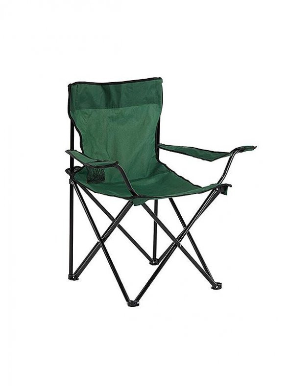 Fafare 2 Adet Yeşil Katlanır Kamp Sandalyesi ve Katlanır 47cm Kamp Masası Seti, Piknik Seti, Kamp Seti - 2