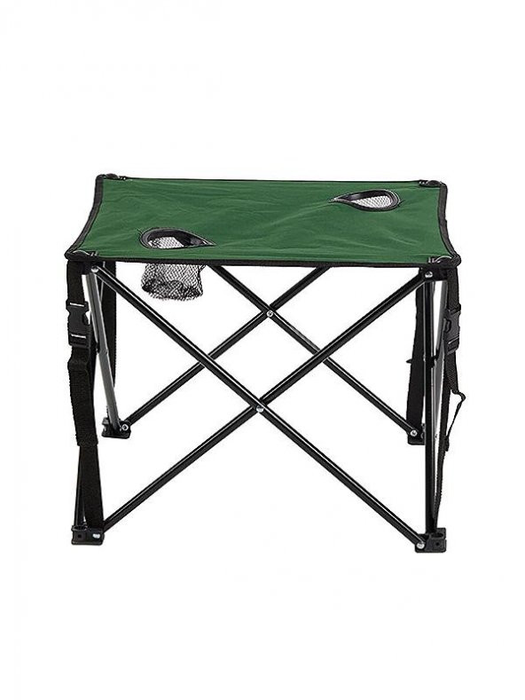 Fafare 2 Adet Yeşil Katlanır Kamp Sandalyesi ve Katlanır 47cm Kamp Masası Seti, Piknik Seti, Kamp Seti - 3
