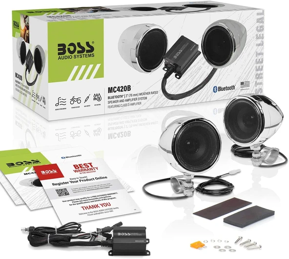 BOSS MC420B 600W Motosiklet Bluetooth Hoparlör Sistemi - 6
