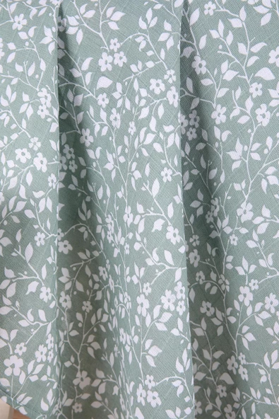 Babyhola Müslin Örtü 80x80cm Yaprak Desen Organik Hediyelik Emzirme Alt Açma Yenidoğan Puset Örtüsü - 3