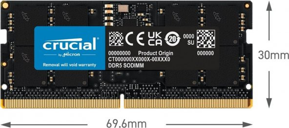 Crucial 16GB Ddr5 4800 Sodımm CL40 (16GBIT) CT16G48C40S5 Notebook Ram Bellek - 4
