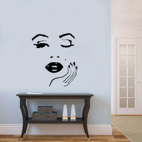 Göz Kırpan Marilyn Monroe Portre Silüeti Duvar Sticker, Çıkartma