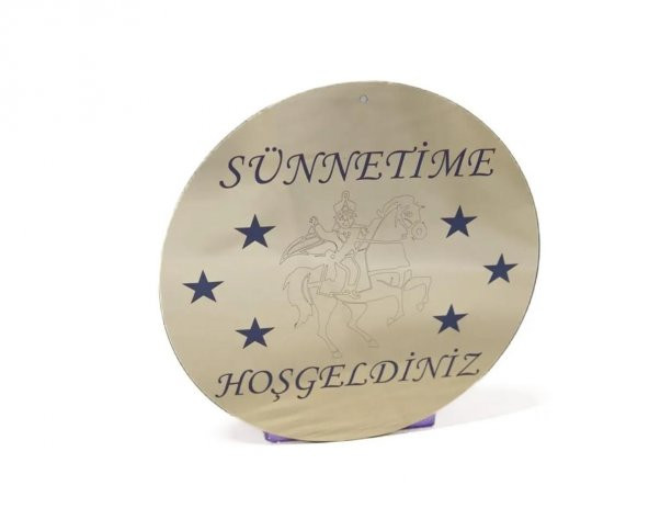 PLEKSİ YAZI SÜNNETİMİZE HOŞGELDİNİZ YUVARLAK GOLD - 1