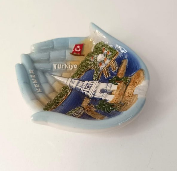 Küllük Kül Tablası Seramik El Görünümlü Türk Bayraklı Ev Ofis Dekor - 3