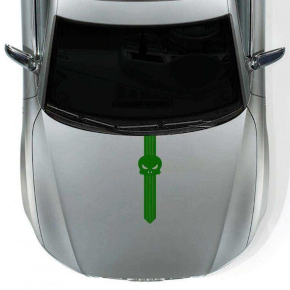 Kuru Kafa Sport Kaput Şerit Oto Sticker, Etiket, Araba, Aksesuar, Tuning, Modifiye Yeşil