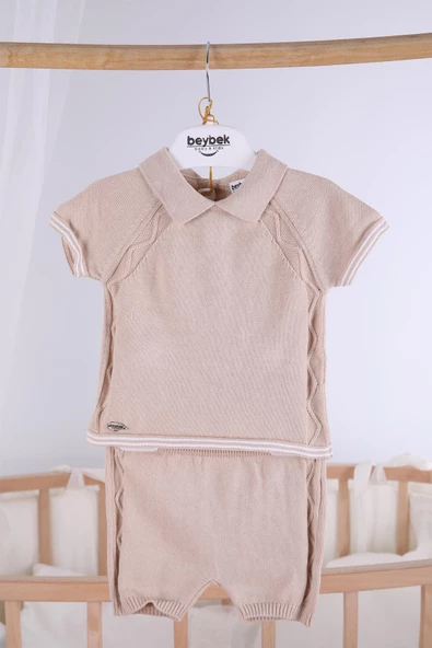 %100 Pamuk Şortlu Triko Erkek Bebek Takım 5506 - 8