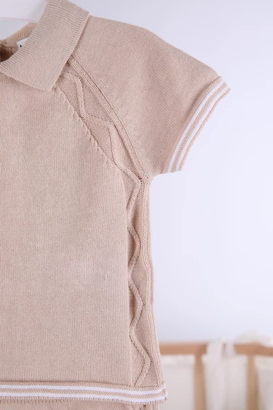 %100 Pamuk Şortlu Triko Erkek Bebek Takım 5506 - 9