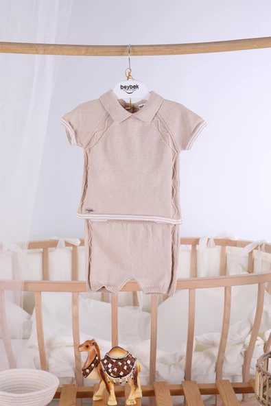 %100 Pamuk Şortlu Triko Erkek Bebek Takım 5506 - 7