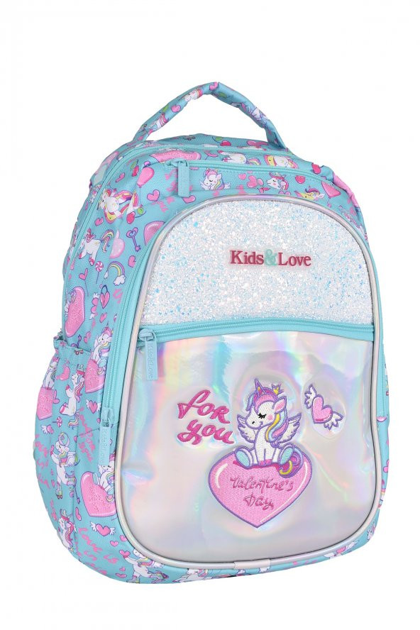 Elatae Çok Gözlü Su Geçirmez Nano Kumaş Kız Çocuk Unicorn Desenli İlkokul Çantası L5094 - Resim 2