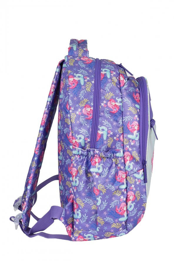 Elatae Çok Gözlü Su Geçirmez Nano Kumaş Kız Çocuk Deniz Kızı Desenli İlkokul Çantası L5097 - Resim 3