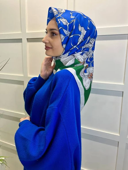 Siyane Scarf Pamuklu Flower Desen Pamuk Soft Eşarp 00804  BENETTON