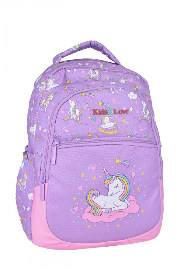 Elatae Çok Gözlü Su Geçirmez Nano Kumaş Unicorn Desenli İlkokul Çantası L5110 - 2
