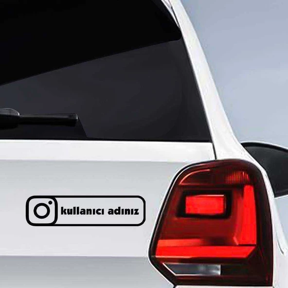 Instagram Logo Kişiye Özel Hesap İsmi Sticker, Oto Etiket, Tuning, Modifiye, Arma,