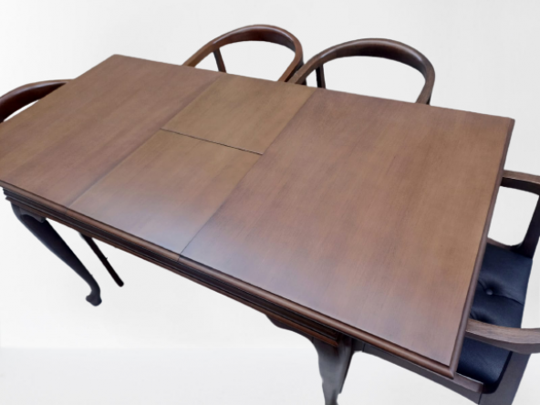 Masa-Sandalye 19634 Klasik Kayın Aslan Ayak Açıl Kolçak Kapiton suni deri Döşem - Resim 6