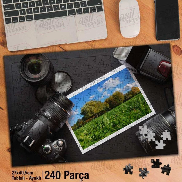 Asil Hobi Fotoğraf Makinesi - Kadraj - Doğa - Resim Yapboz-Ayak Destekli Çerçeveli 240 Parça Puzzle