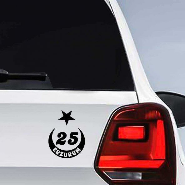 Ay Yıldız Erzurum Plakası 25 Sticker, Oto, Araba, Araç, Etiket, Aksesuar