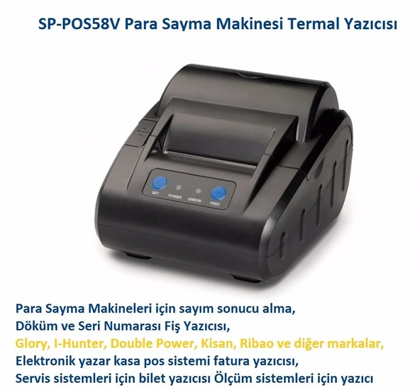 SPRT SP-POS58V 58mm Pos, Fatura, Makbuz, Termal Yazıcı Para Sayma Makineleri İçin