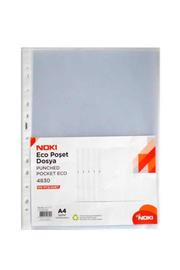 Poşet Dosya 100 Lü 1 Paket Şeffaf Dosya 100 Adetli Föy Dosya 1 Paket Eco Poşet Dosya - 2