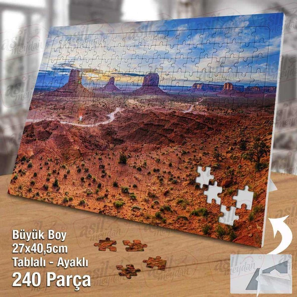 Arizona - ABD - Çöl - Kızıl Vadi -Manzara Yapboz -Ayak Destekli Çerçeveli 240 Parça Puzzle