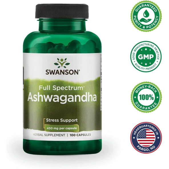 Swanson Ash 450 mg 100 Capsules