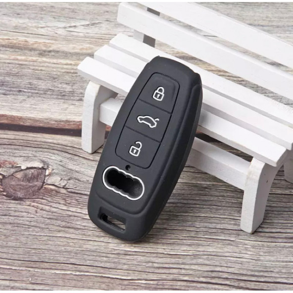 AUDI A3 A4 A3 A6L A7 A8 C8 Q8 D5 E TRON SİLİKON ANAHTAR KILIF - Resim 4