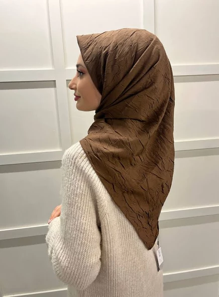 Loryan Scarf Kare Bambu Kraş Viva Eşarp 00832  ACI KAHVE - 3