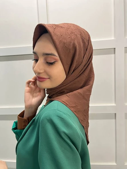 Loryan Scarf Kare Bambu Kraş Viva Eşarp 00832  AÇIK KAHVE - 2