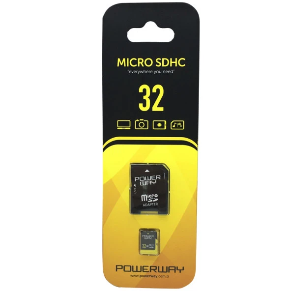 Powerway 32 Gb Micro Sd Hafıza Kartı Cep Telefonu Fotoğraf Makinası Vb. Uyumlu